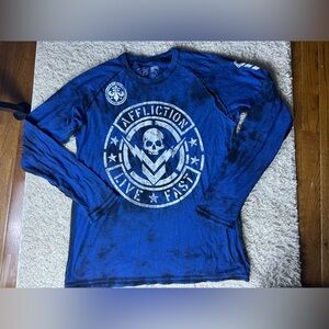 Men’s XL Affliction Blue Graphic Long Sleeve Tee